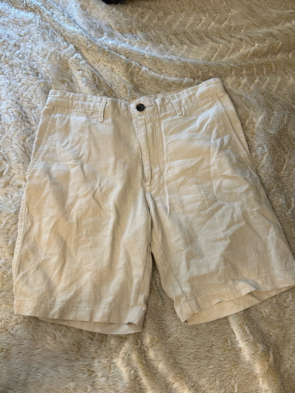 Goodfellow & Co Cream Flat-Front Men's Shorts
